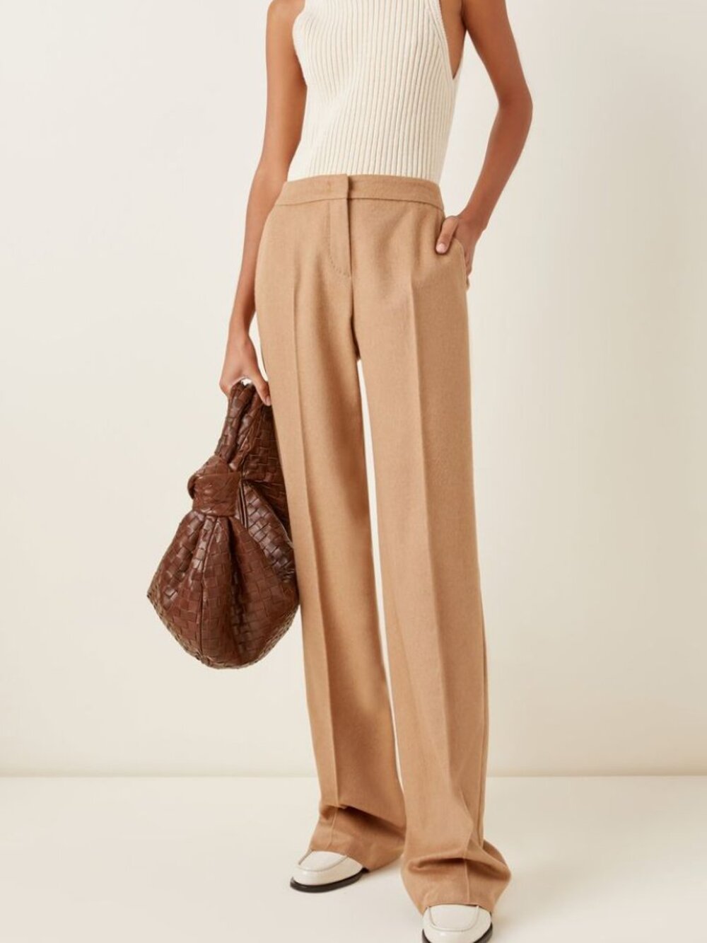 Max Mara Pescia 100% Camel Hair Trouser Pants Made in Italy